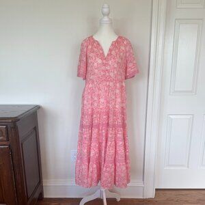 Draper James Pink Paisley Midi Dress